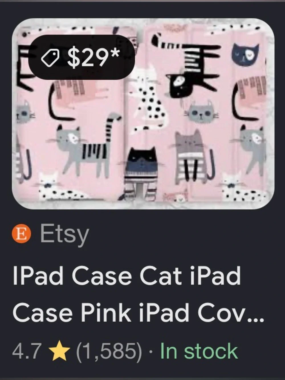 🌞 Pink Kitty Cat Print IPad or Tablet Case Protective Cover 10” x 7.5”